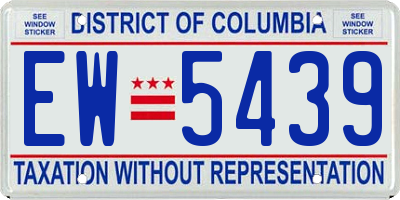 DC license plate EW5439