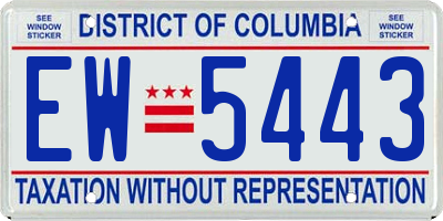 DC license plate EW5443