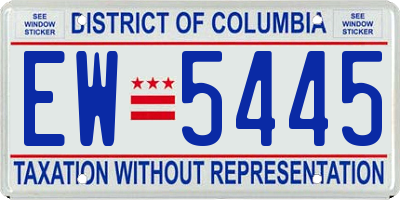 DC license plate EW5445