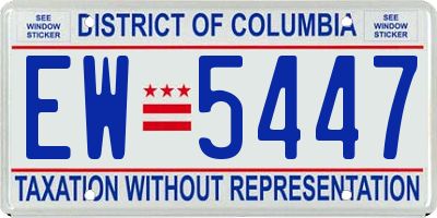 DC license plate EW5447