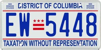 DC license plate EW5448