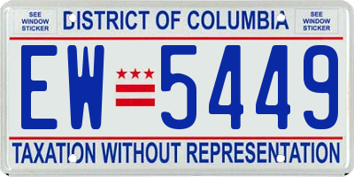 DC license plate EW5449