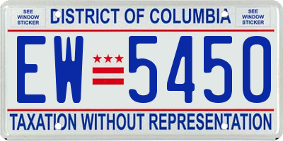 DC license plate EW5450