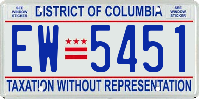 DC license plate EW5451