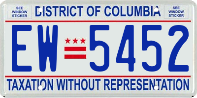 DC license plate EW5452