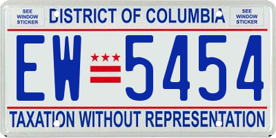 DC license plate EW5454