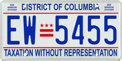 DC license plate EW5455