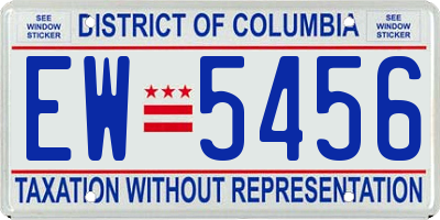 DC license plate EW5456