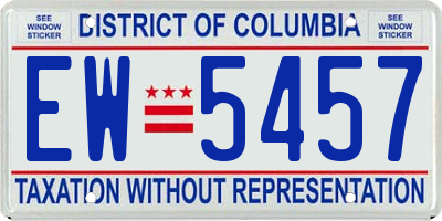 DC license plate EW5457