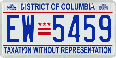 DC license plate EW5459
