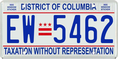 DC license plate EW5462