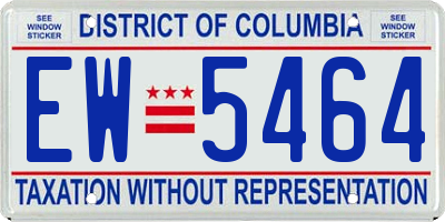DC license plate EW5464