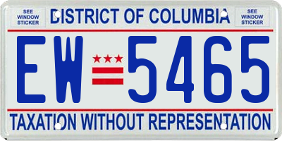 DC license plate EW5465