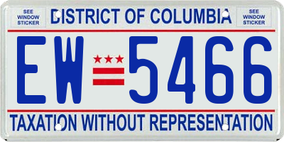 DC license plate EW5466