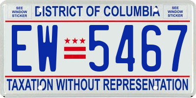 DC license plate EW5467