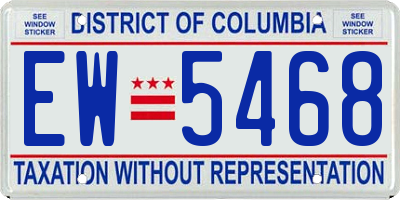 DC license plate EW5468