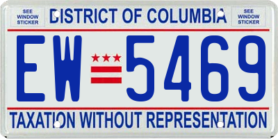DC license plate EW5469