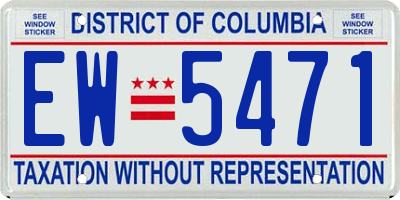 DC license plate EW5471