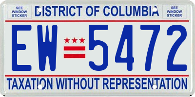 DC license plate EW5472