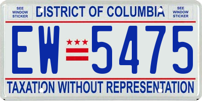 DC license plate EW5475