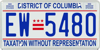 DC license plate EW5480