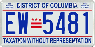 DC license plate EW5481