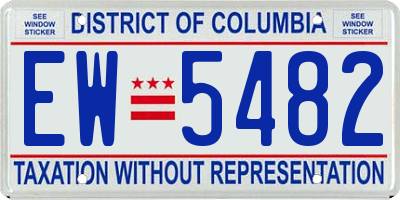DC license plate EW5482