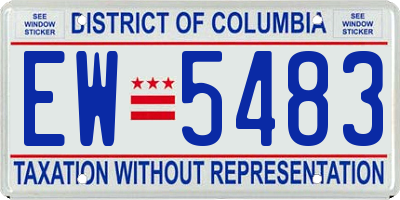 DC license plate EW5483