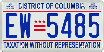 DC license plate EW5485