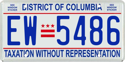 DC license plate EW5486