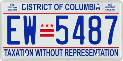 DC license plate EW5487