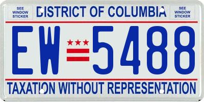 DC license plate EW5488
