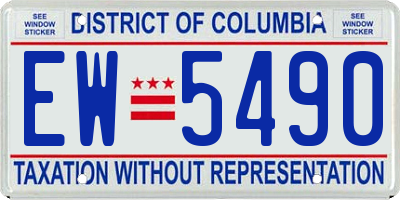 DC license plate EW5490