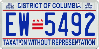 DC license plate EW5492