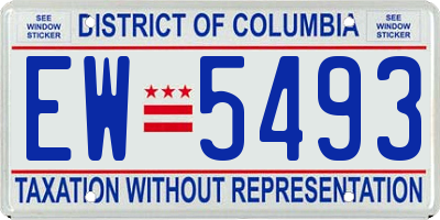 DC license plate EW5493