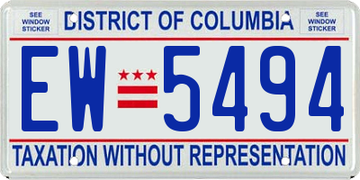 DC license plate EW5494