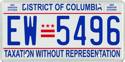 DC license plate EW5496