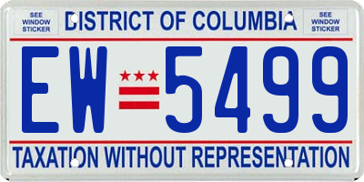 DC license plate EW5499