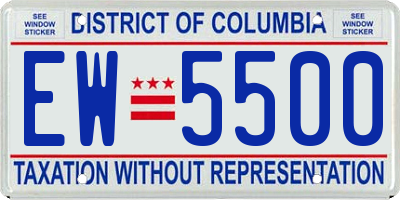 DC license plate EW5500