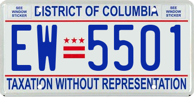 DC license plate EW5501