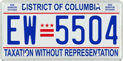DC license plate EW5504