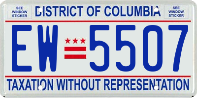 DC license plate EW5507