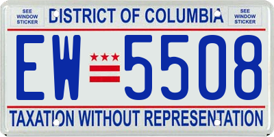 DC license plate EW5508