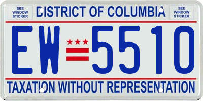 DC license plate EW5510