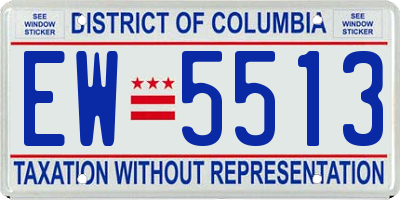 DC license plate EW5513