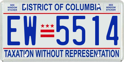 DC license plate EW5514