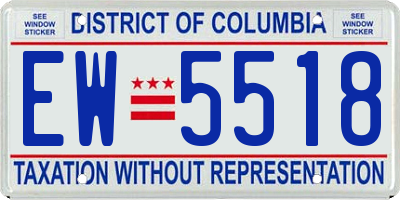 DC license plate EW5518
