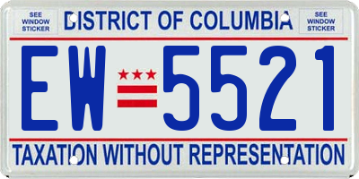DC license plate EW5521