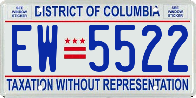 DC license plate EW5522