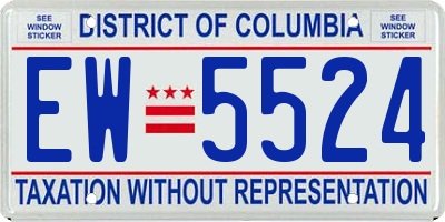 DC license plate EW5524